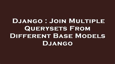 django join